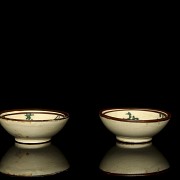 Two small glazed ceramic bowls ‘Symbols’, 20th century