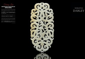 White jade openwork plaque, Western Han dynasty