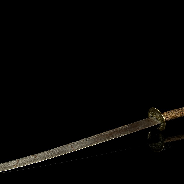 'Shuangdao’ silver-plated metal sword, 20th century