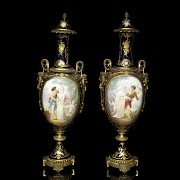 Sèvres porcelain ‘Pair of vases with scenes from romances’, 18th-19th century