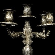 Silver candlestick with five lights, 19th century