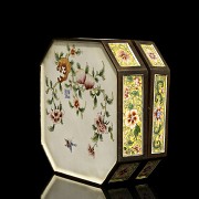 An enameled bronze box, mid-20th century