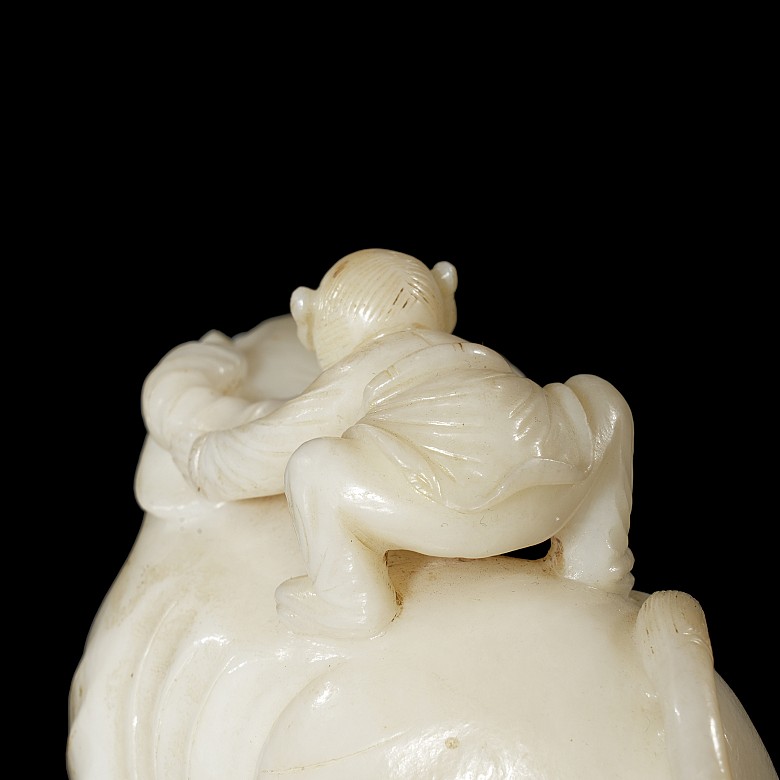 Carved jade figurine ‘Girl with Ox’, Qing dynasty