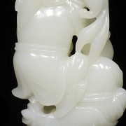 White jade figure 'Elder and Child', Qing dynasty, Qianlong