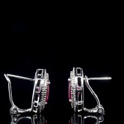 Earrings in 18kt white gold with rubies and diamonds