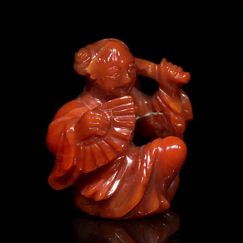 Small Chinese coral figurine 