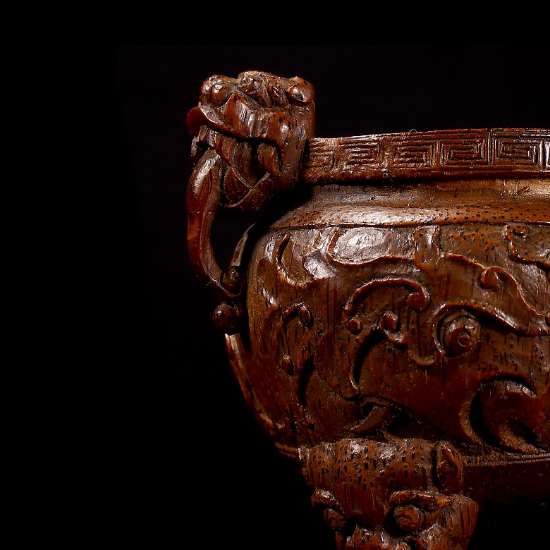 Bamboo tripod censer, Qing dynasty