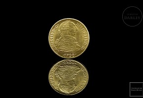 Gold coin ‘King Charles II’ Peru Lima, 18th century