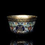 Bronze cup with cloisonné enamel, 20th century