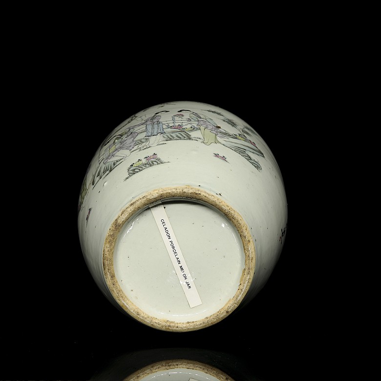 Vase with lid, pink family, ‘Ladies and poem’, 20th century - 3