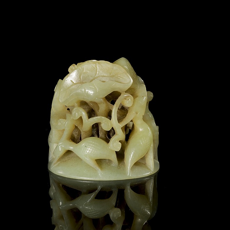 Carved jade figurine ‘Cranes’, Qing dynasty