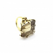 14k yellow gold ring with smoke topaz.