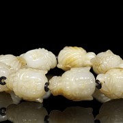 Buddhist carved white jade bracelet, Qing dynasty