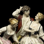 Salvador Mallol. Group of porcelain ‘Youth and flock’, 20th century