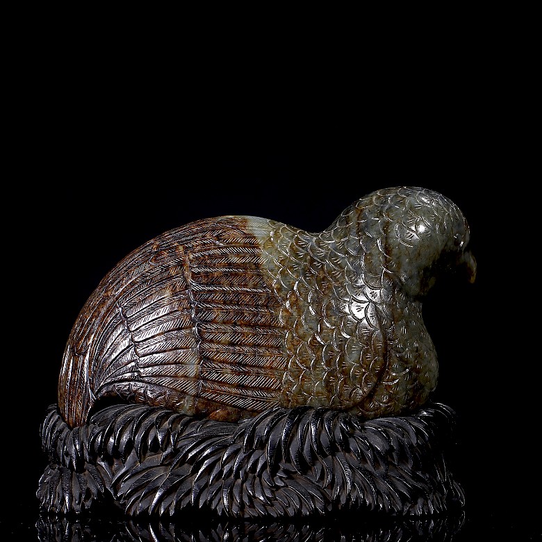 Carved jade figurine ‘Quail’, Qing dynasty