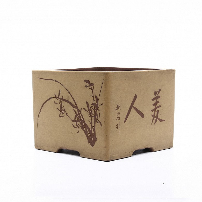 Beiyan (1888-1937) antique bonsai pot, Yixing.