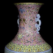 Large porcelain vase, pink family, 20th century