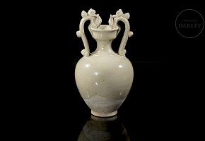 Glazed ceramic vase “Two dragons”, Tang style