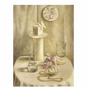 Elena Beisembinova (20th century) ‘Still life with pearls’, 1993