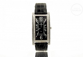 Charles Oudin, Full Amazone Curvex-Full Brancard’ unisex watch in white gold with diamonds