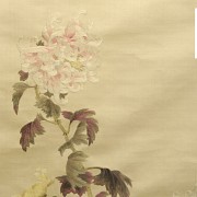 Embroidered silk panel, China, 20th century