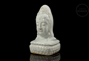 Glazed porcelain figure ‘Head of Guanyin’, Hutian Kiln