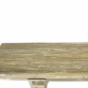 Large oak rectangular table with steel legs