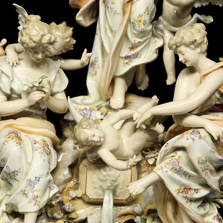 Porcelain figurine ‘Ladies and Angels’, 20th century