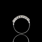 Half wedding ring with diamonds in white gold