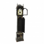 Lacquered tall case clock with oriental-style decoration, 20th century