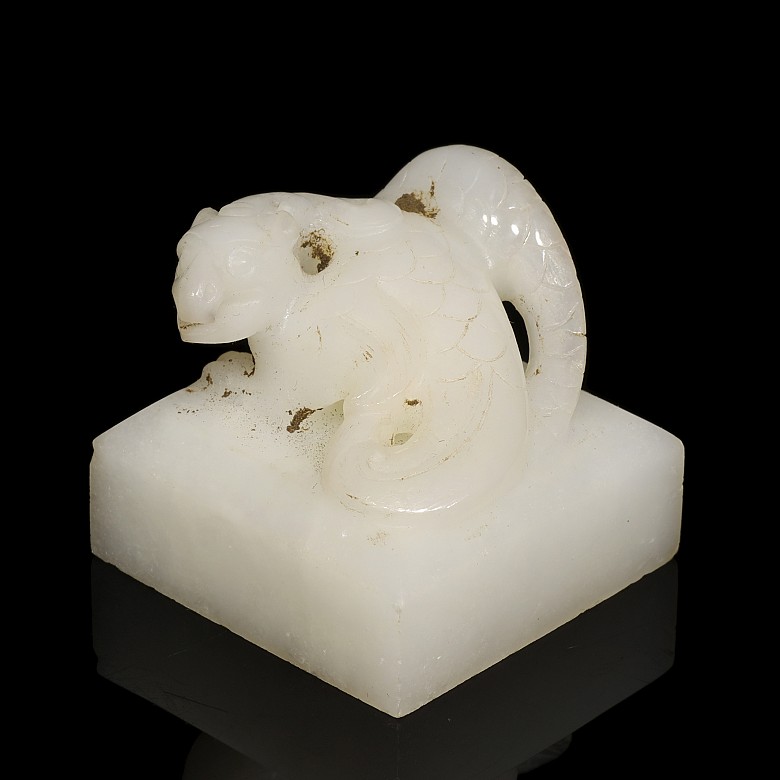 White jade seal ‘Mythical Beast’, Western Han dynasty