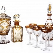 An important set of Bohemian cut crystal.