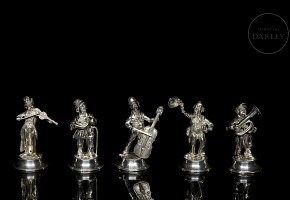 Set of silver figurines ‘Musicians’, 20th century