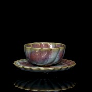 Junyao ceramic bowl and plate, 20th century