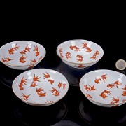 Set of four ‘Fish and Bats’ dishes, Qing dynasty