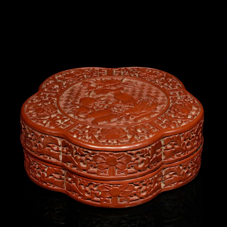 Cinnabar lacquer painting box, Qing dynasty