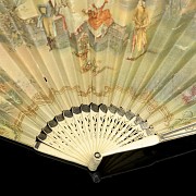 Fan with bone stick ‘Escena galante’, 19th century