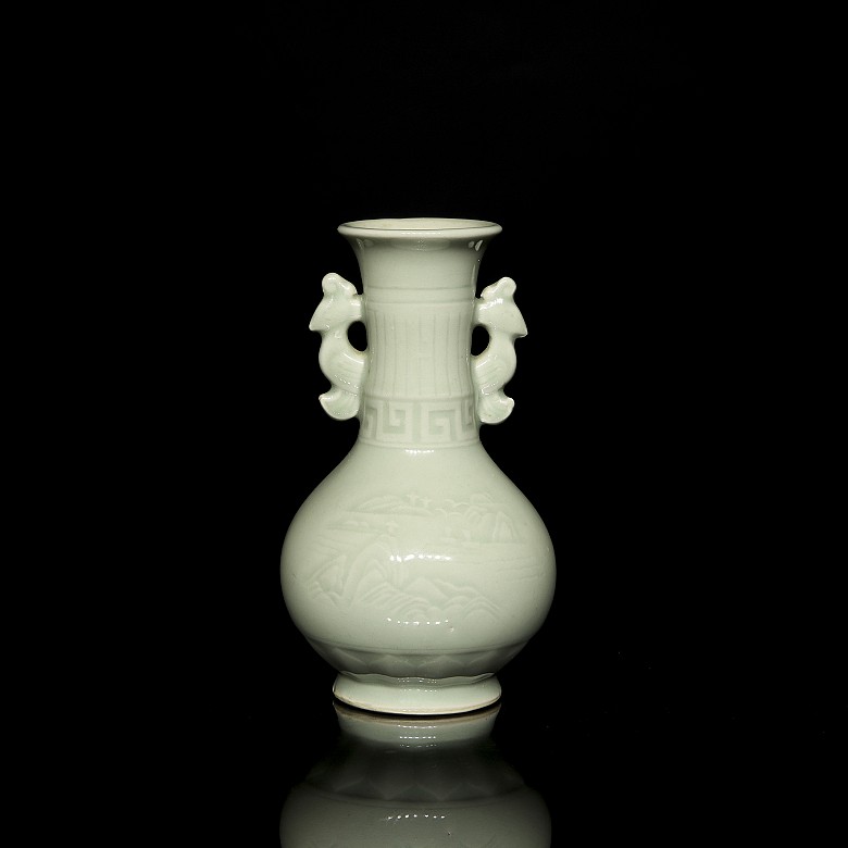 Small porcelain vase with celadon glaze, 20th century