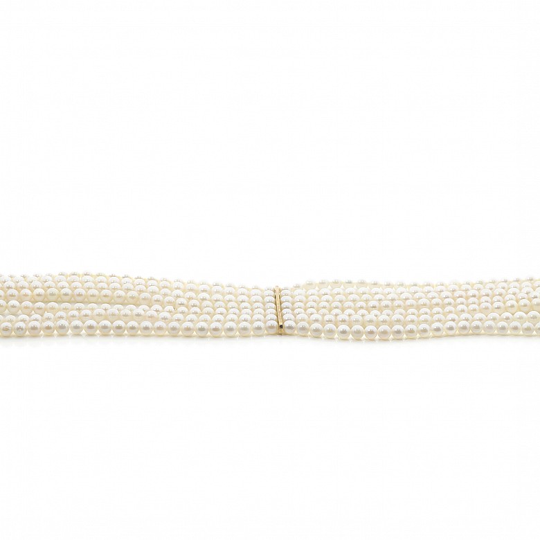 Chinese pearl and 18k yellow gold bracelet