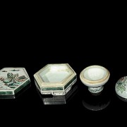 Enamelled porcelain boxes, China, 20th century