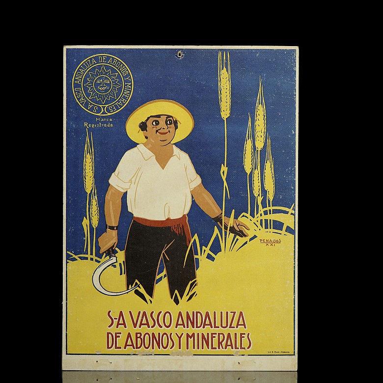 Advertising poster ‘S-A Basque Andalusian Fertilizers and Minerals’, 20th century