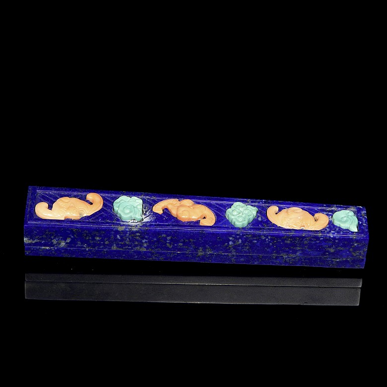 Small lapislazuli box “Bats and clouds”, 20th century