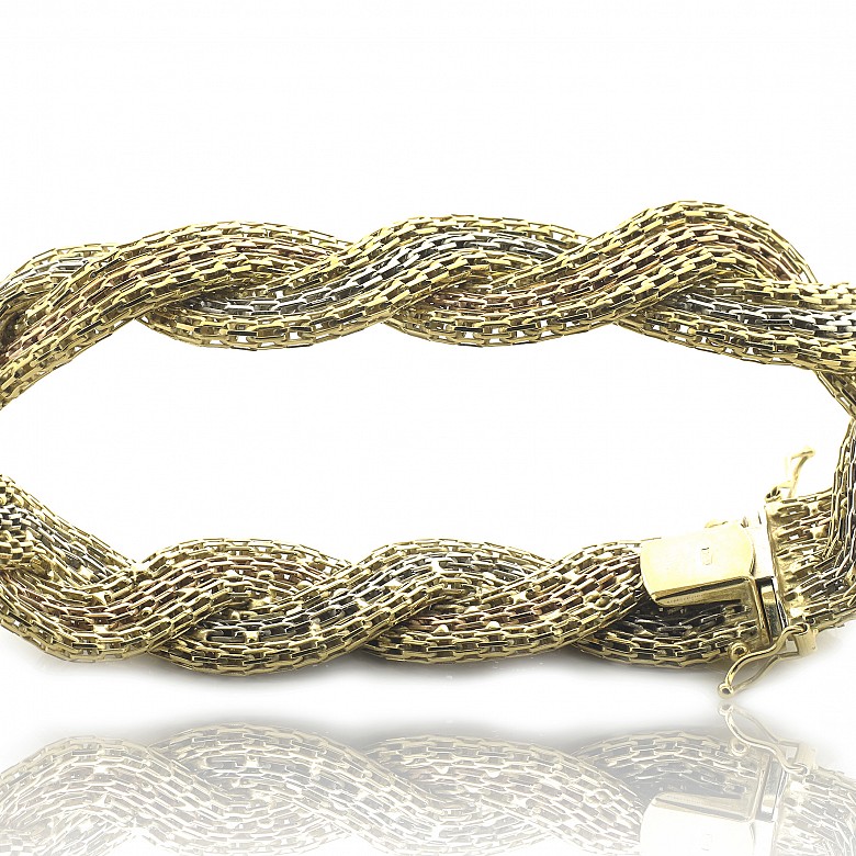 Pulsera trenzada en oro 18 k