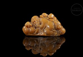 Shoushan ‘Elder and Child’ figurine, Qing dynasty