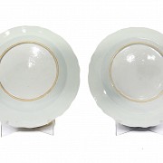 Pair of porcelain dishes, China, Qing Dynasty