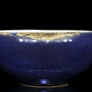 A blue glazed tripod censer, Qing dynasty