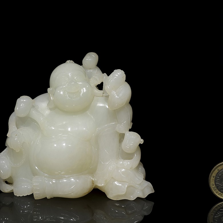 White jade Buddha, Qing dynasty, 19th century