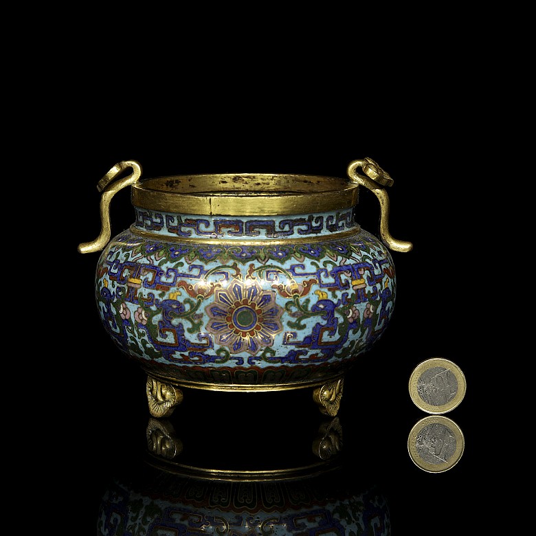 Cloisonné tripod censer ‘Ruyi and phoenix’, Qing dynasty - 10