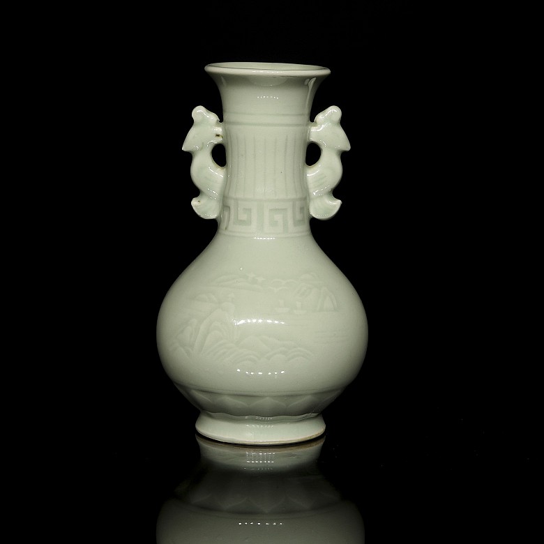 Small porcelain vase with celadon glaze, 20th century