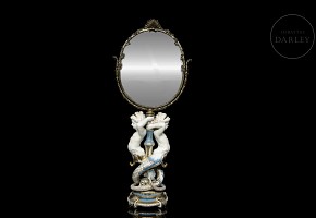 Sèvres style dressing table mirror ‘Tritones’, 20th century